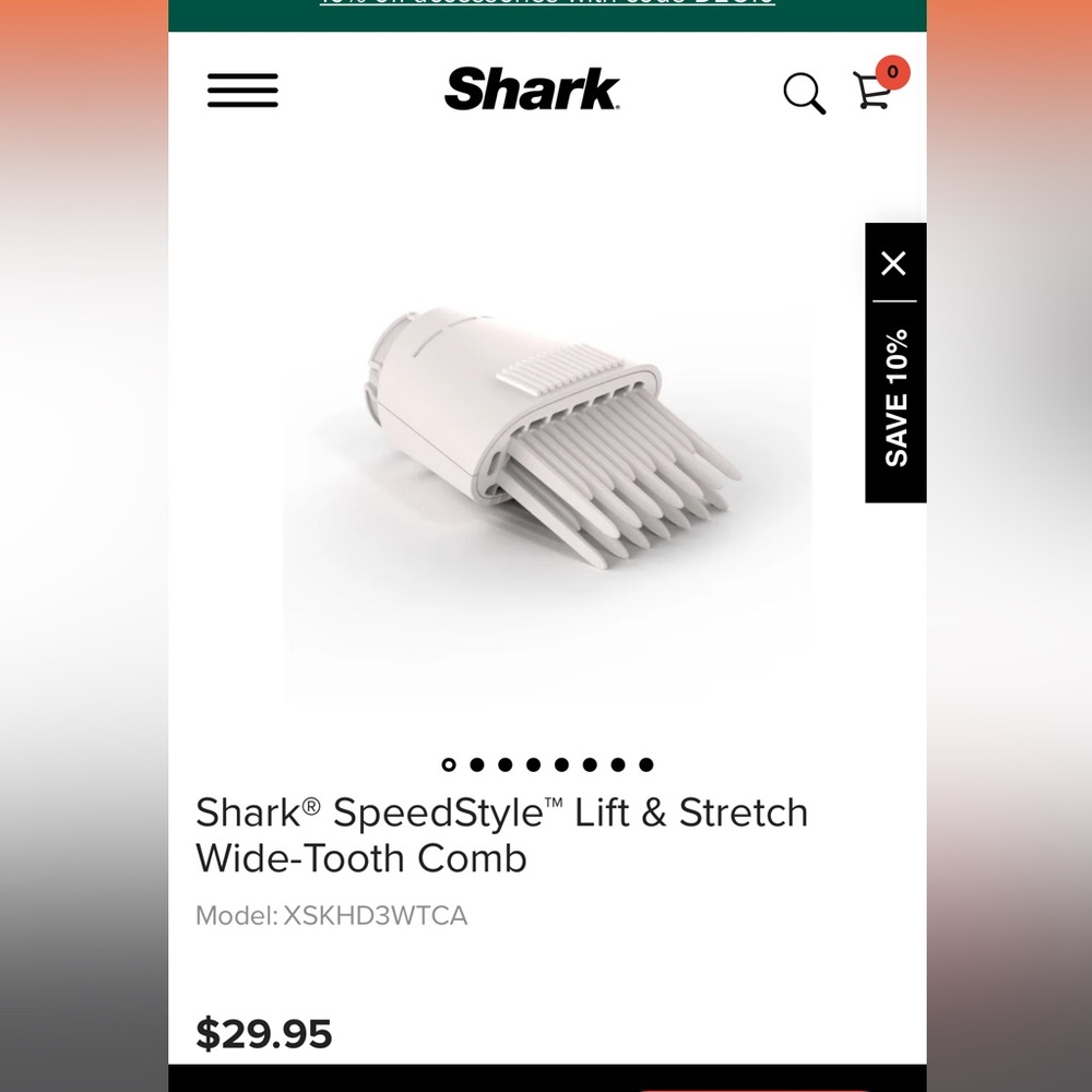 Shark SpeedStyle Lift & Stretch Wide-Tooth Comb